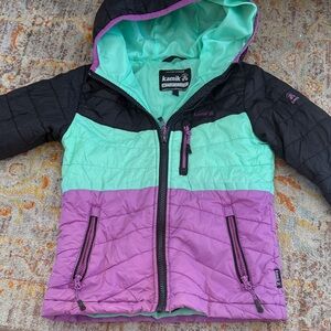 Kamik Black, Mint, and Purple Quilted Jacket